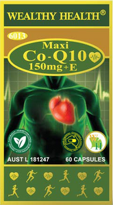 Wealthy Health Maxi CO-Q10 150mg + Vitamin E 60 Capules